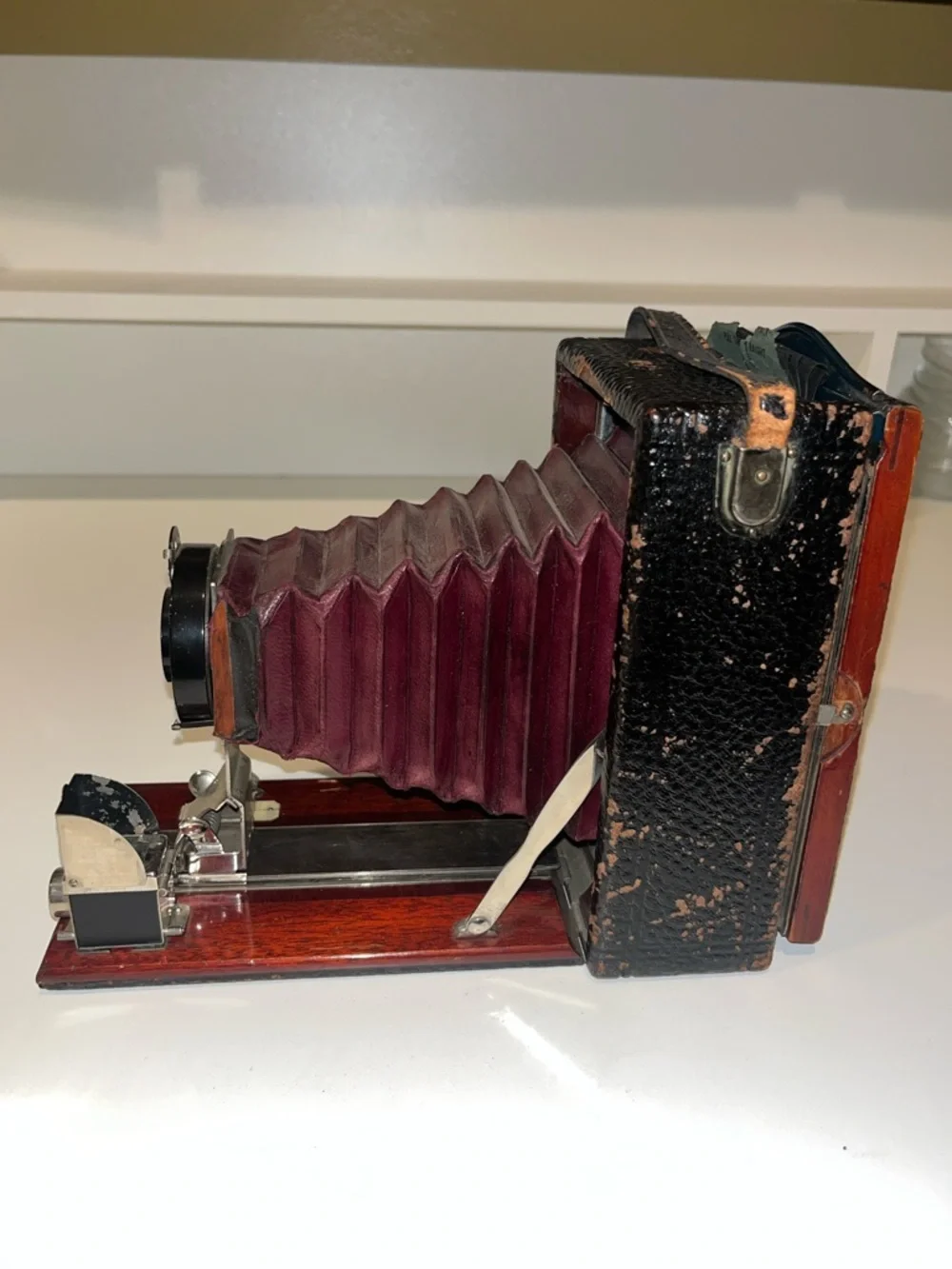 Vintage Folding Camera with Red Bellows 1920-1930